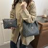 Premium Sense Printing Large Bag Large Capacity PU Shoulder Handbag To Work Commuting Armpit Bag