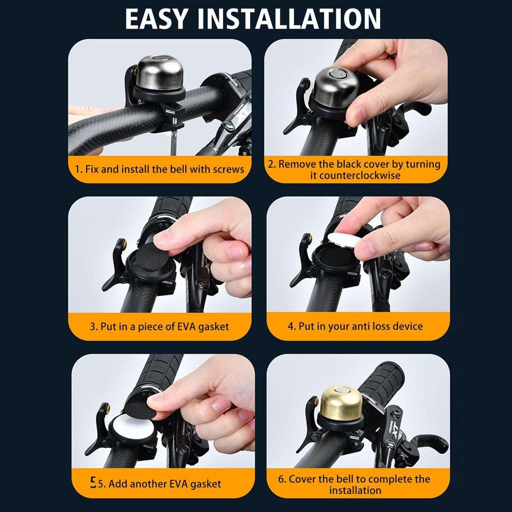 Anti-lost Bike Mount Bicycle Bell Locator Cover Classic Brass Waterproof For Air Tag GPS Tracker Under Bike Bell Holder