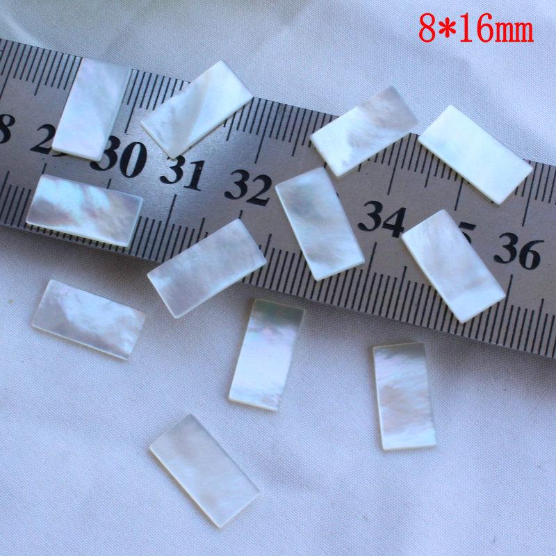 Natural Pearl White Mother-of-Pearl Rectangular Slice - Holeless, Flat Surface, Handmade DIY Ornament Material