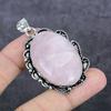Natural Rose Quartz Gemstone 925 Sterling Silver Jewelry Pendant 2.29" V4k27