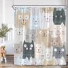 Cartoon Kids Bath Curtains Birds Rainbow Unicorns Cute Cats Fish Funny Animals Bathroom Decortaion Shower Curtain With Hooks