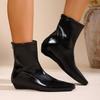 Fashion Flats Women Ankle Stretch Boots Shoes Female Zippers Footwear Pointed Toe Ladies Short Modern Boots Shoes