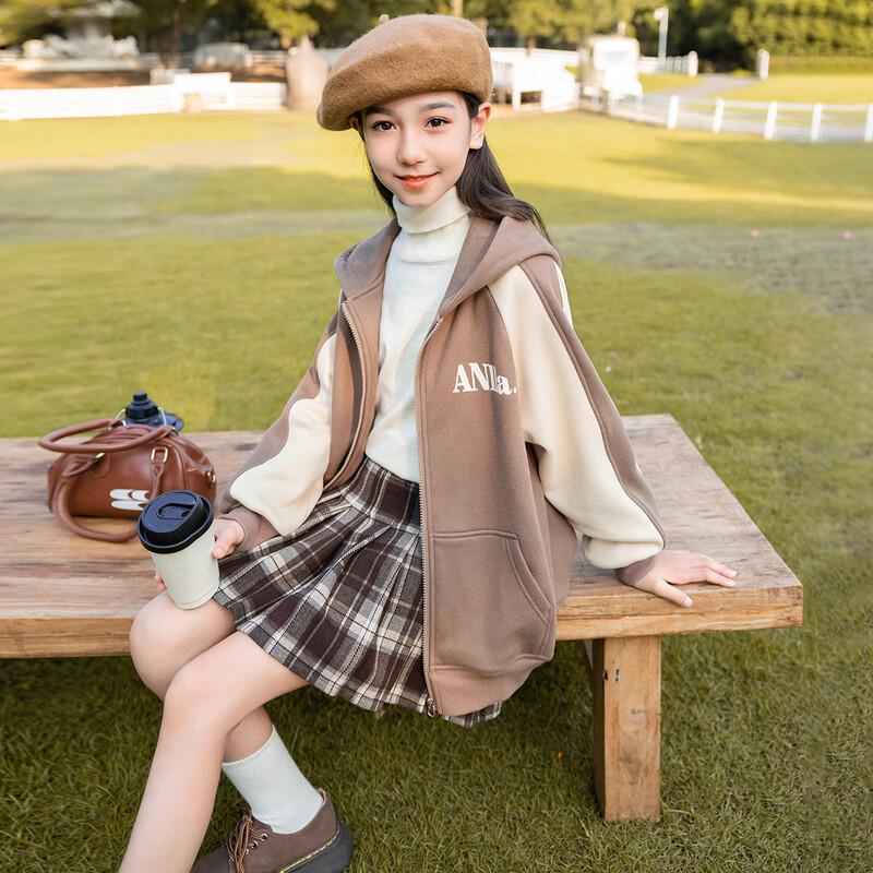 Girls' Winter Thickened Casual Hooded Jacket