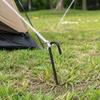Camping Tent Stakes with a Pointed Ground End and J-Bend Head, Steel 8-Piece Set for Shelter Cord, Tarps, and Canopies