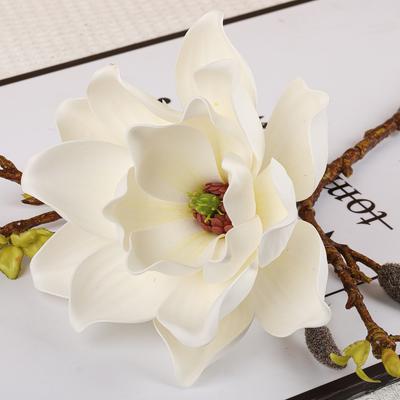 EVA Artificial Magnolia Branch Real Touch Floral Art Artificial Orchid Flowers Handmade Simulation Big Magnolia Wedding Decor