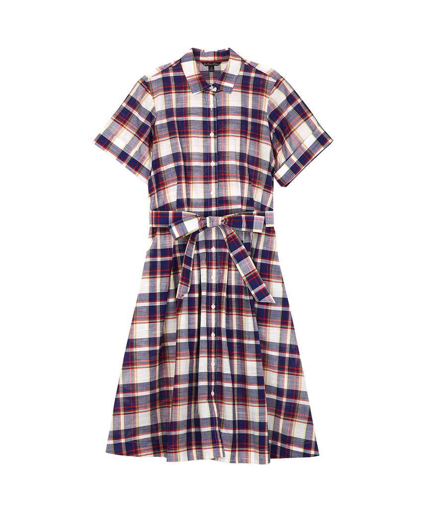 BROOKS BROTHERS Cotton Madras Shirt Dress (Multi) (Bbdzwm68227Es)