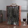 Scatola Doppia per Vino Rosso con Motivo Marmo di Lusso Scatola in Legno Retrò Organizzatore per Vino Conservazione Champagne Scatola Regalo Confezione Bottiglia Con Manico