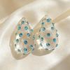 Vintage Blue Glass Bow Earrings - Retro Design Ornament