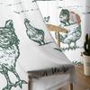 Country Style Farm Chicken House Landscape Sheer Curtains for Living Room Bedroom Decor Window Voile Tulle Curtain Drapes