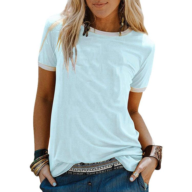 Women Summer T Shirt Print Simple Fashion Short Sleeve Tees Casual Printed Tops