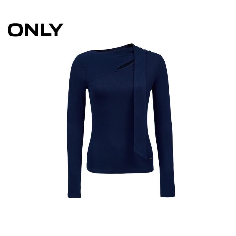 ONLY 2025 Winter Asymmetric Neck Slim-Fit Long Sleeve T-Shirt