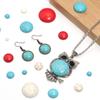 10pcs 2-30mm  Natural Stone Turquoises Cabochon Beads Flat Back Round Cabochons Cameo For Jewelry Making DIY Ring Accessories