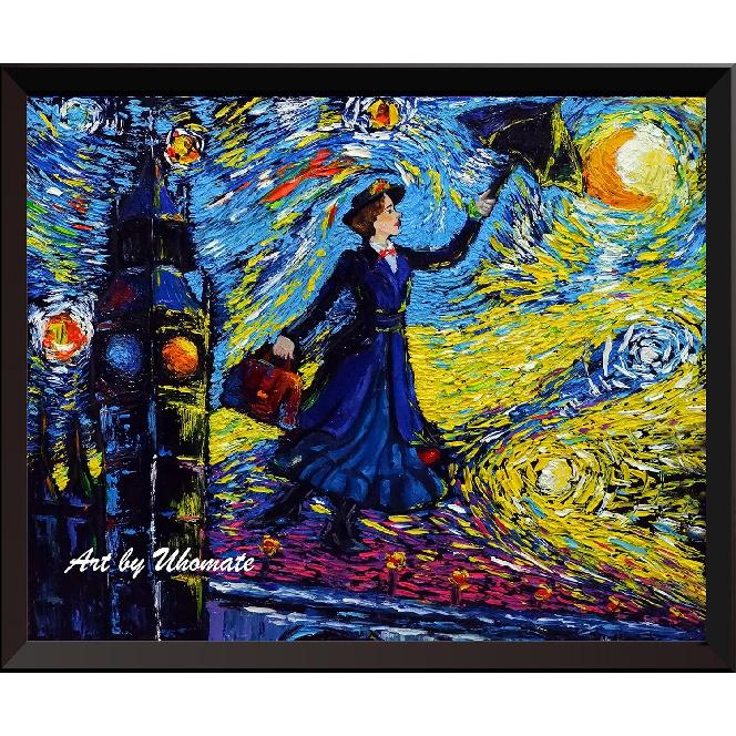Uhomate Mary Popp Vincent Van Gogh Starry Night Posters Home Canvas Wall Art Nursery Decor Living Room Wall Decor A066 (8X10) 7 L x 5 W
