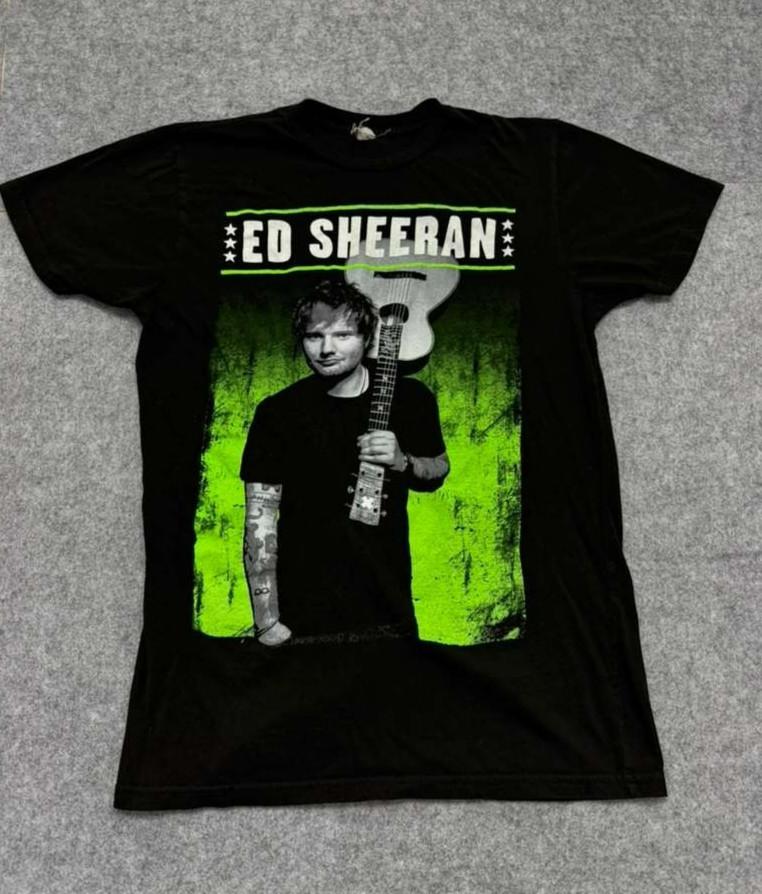 Vintage Rockadelic Band Tee T-Shirt Black Neon Green Size Small S Streetwear