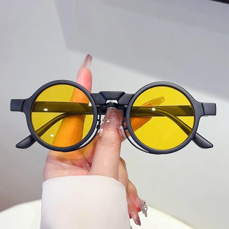 Luxury Brand Designer Round Steampunk Sunglasses Women For Men Fashion Vintage Travel Sun Glasses Popular Hip Hop Eyewear Uv400