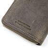 Baggy Port Kudu Leather Half Wallet with Round Zipper, Unisex, Gray, ZKM-901