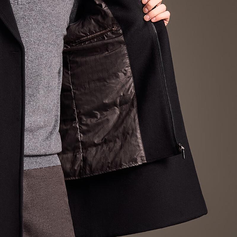 Antonio Men's Mid-Length Wool Blend Overcoat with Removable Down Liner