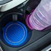 Car Water Cup Coaster Auto Silicone Waterproof Anti-Slip Pad Circular Insert Cup Coasters Rhinestone Car Interior Accessories