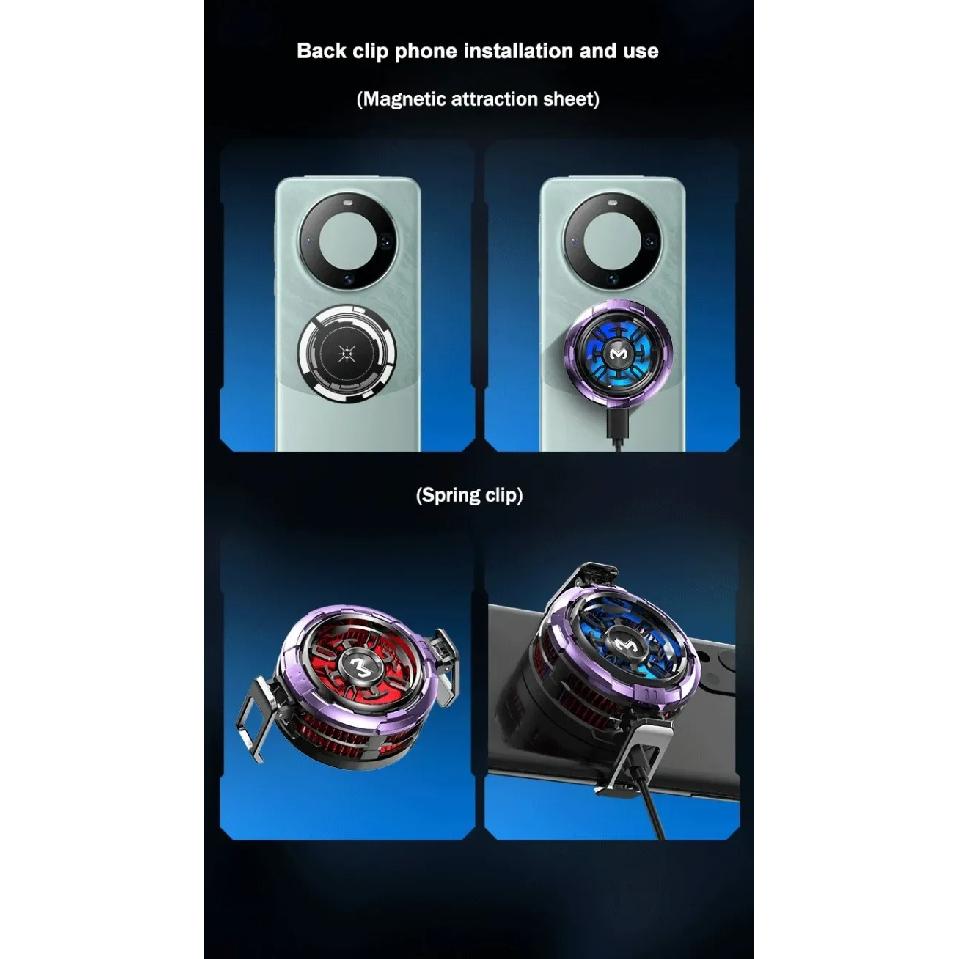 MEMO NEW CX08-AI Mobile Phone Frozen PUBG Game Cooler Semiconductor Magnetic Backclip Cooling Radiator for IOS Android Universal