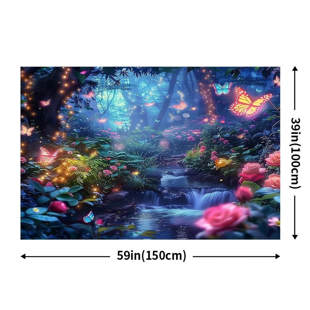 1 Piece, Magic Garden Polyester Fiber Festival, Giant Butterflies and Spring Flowers, Princess-themed Background Fabric