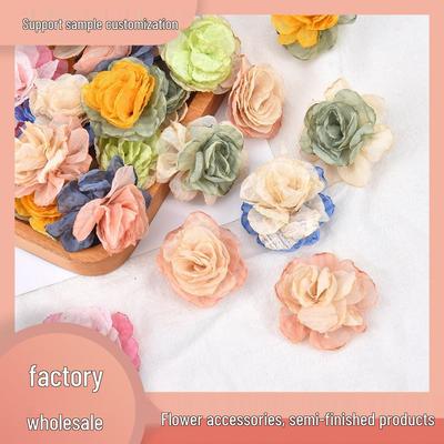 Retro 3D Chiffon Camellia Flower DIY Accessories
