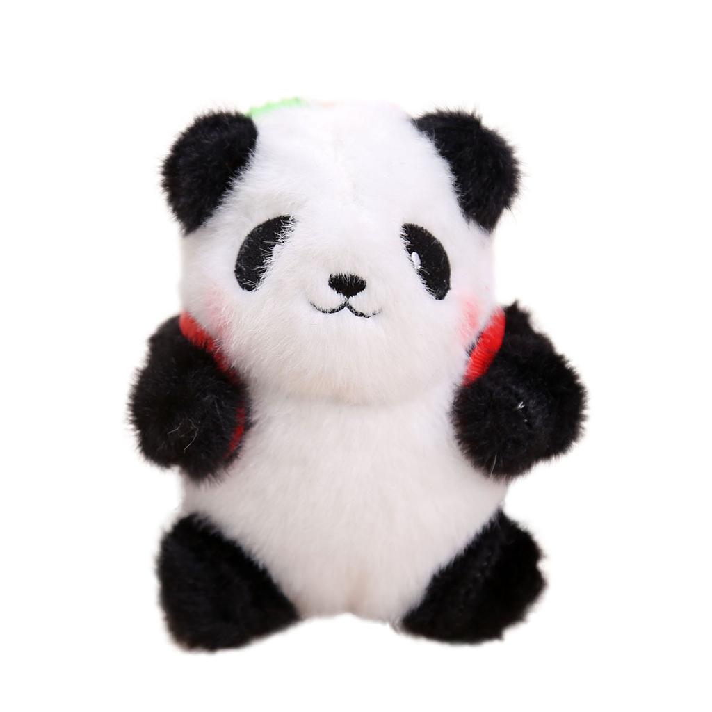 Panda family pendant small doll keychain bag plush toy birthday gift girl doll doll