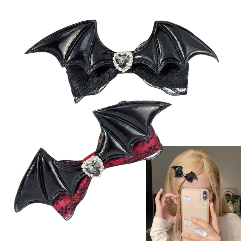 Gothic Devil Wing Hair Clip Side Clip Hairpins Women Hair Styling Accessories for Thin Hair 2000s Halloween Party Headwear