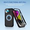 For iPhone 14/13 Case Compatible with MagSafe Lens Frame Kickstand TPU + PC Shockproof Phone Cover