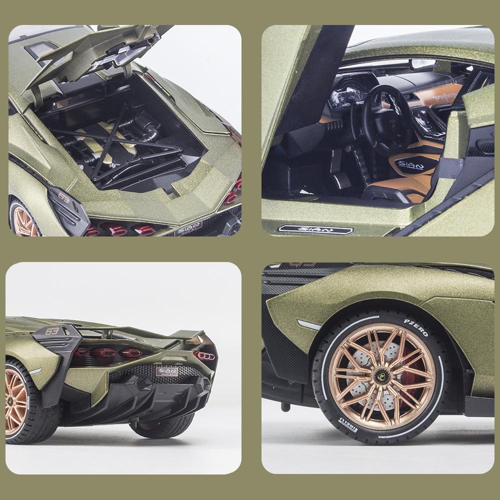 1/18 Lamborghini Sian New Energy Supercar Alloy Diecast Car Model Sound & Light Collection of Hobby Decorative Fine Ornaments