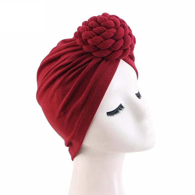 Bowknot Turban Indian Women Muslim Hijab Stretch Chemo Cap Cancer Hat Hair Loss Cover Head Scarf Wrap Beanies Bonnet Headwear