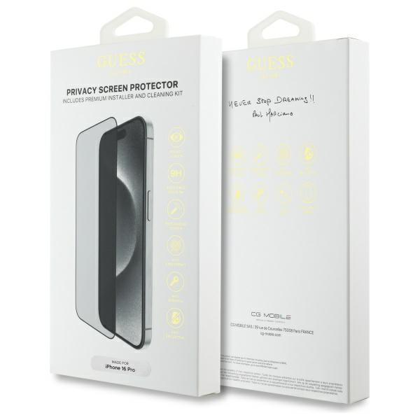 Guess Gutgp16Lbokgcip Iphone 16 Pro 6.3 Screen Protector Privacy 2.5D Outline - Ochrona Wyświetlacza Prywatyzująca