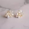 Stylish And Versatile Five-Petal Flower Stud Earrings, Small And Easy Imitation Pearl Earrings