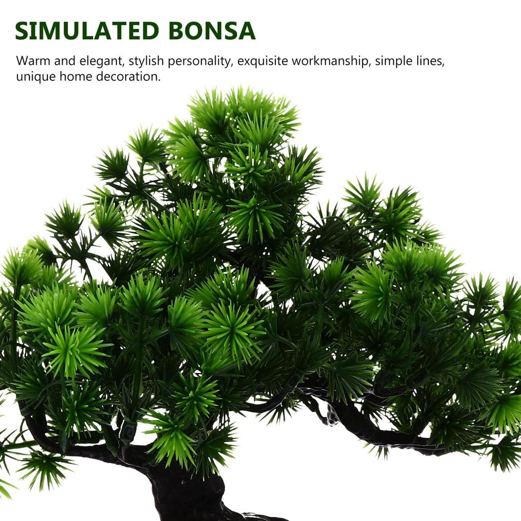 Kichvoe Artificial Pine Potted Plant, Artificial Bonsai Tree, Juniper Fake Plant, Mini Bonsai, Indoor, Small, Two-Tiered Welcome Pine, Potted Decorati