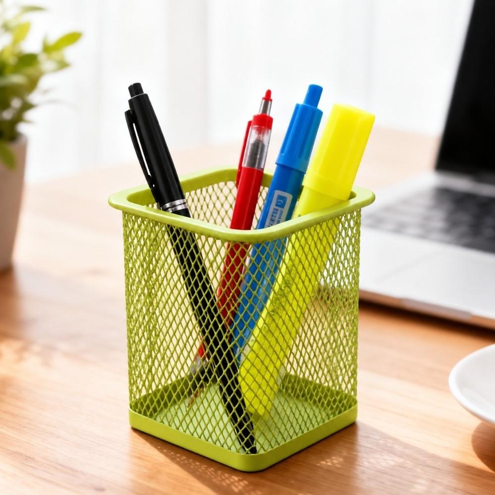 2 pcs Square Shape Pen Holder Solid Structure Desktop Organizer Stationery Sorting
