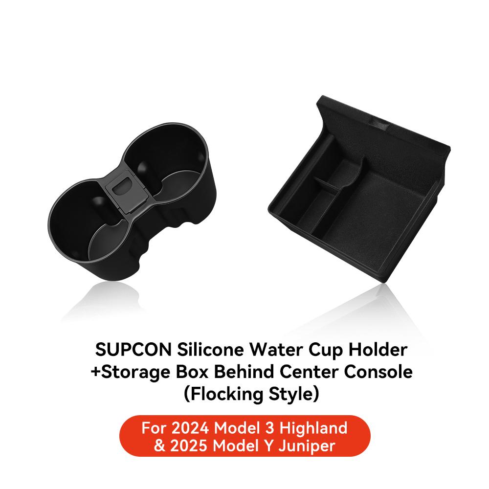 YZ For Tesla Model 3 Highland 2024 Model Y juniper 2025 Storage Box Center Armrest Hidden Box Cup Holder Organizer Accessories