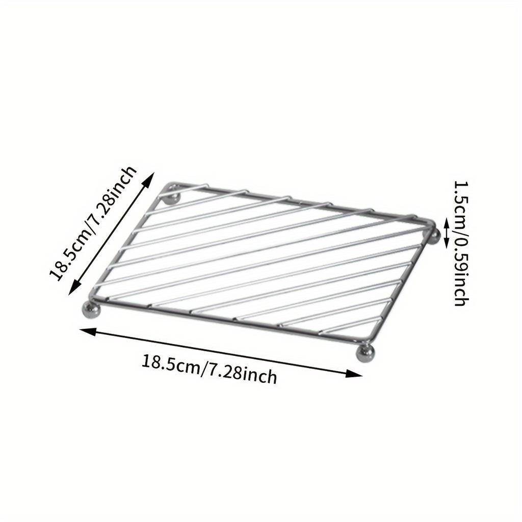 1pc Thickened Stainless Steel Pot Mat Insulation Mat Rack Versatile Steaming Rack for Household Kitchen Anti Scalding Dish Rack Multifunctional Drain