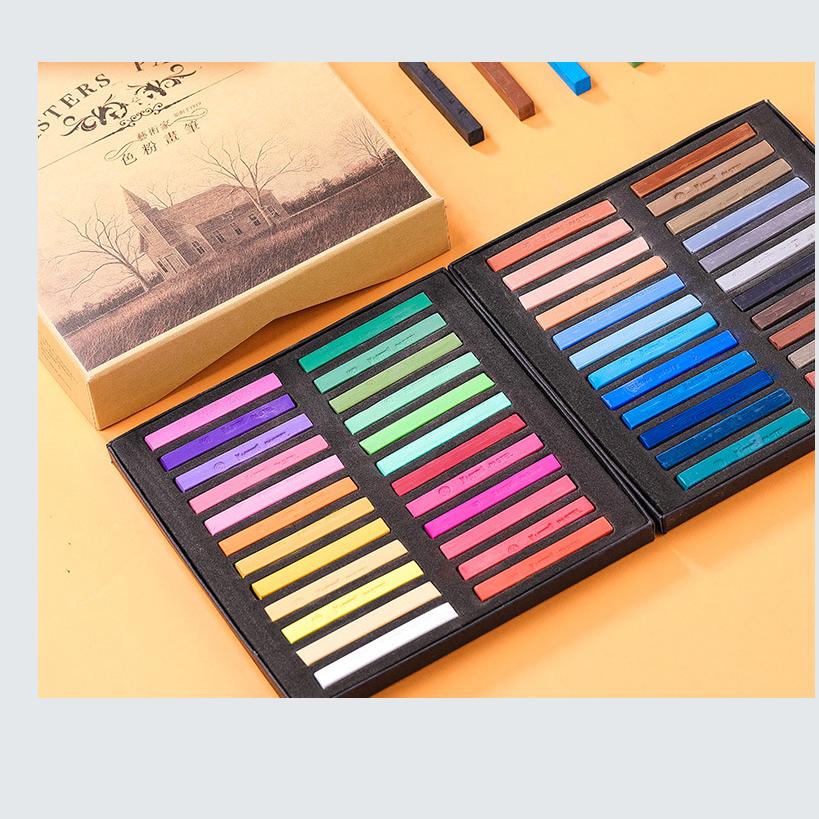 12/24/36/48 Colori/Set Set da Disegno Artistico Pastelli a Gesso Pastelli Secchi Morbidi Matite Colorate Pennello Cancelleria per Studenti Materiali Artistici