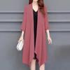 Abbigliamento estivo con protezione solare, cardigan in chiffon da donna, camicetta a mezza manica, scialle da donna, top da donna, cappotti sottili e larghi