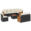 VidaXL Salon de Jardin avec Coussins 9 pcs, Canapés de Terrasse, Ensemble de Meubles de Patio, Mobilier d'Extérieur, Noir 3227848