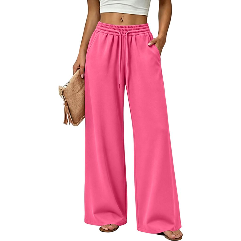 Women's Color Wide Leg Sweatpants Casual Loose Fit for Everyday Wear