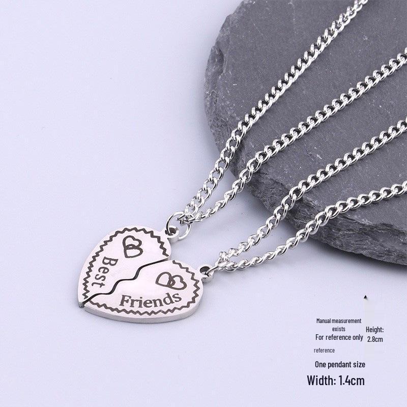 Qianji Love Key Engraved Couple Necklace Set: Creative Fashion Accessory for Partners and Students