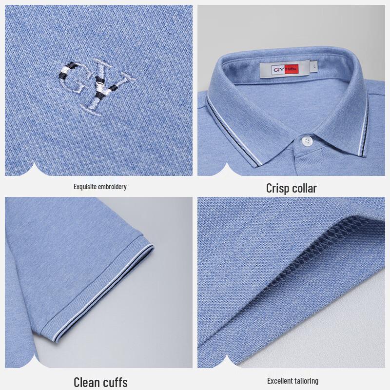 Goldlion Men's Pure Cotton Short-Sleeve Polo Shirt