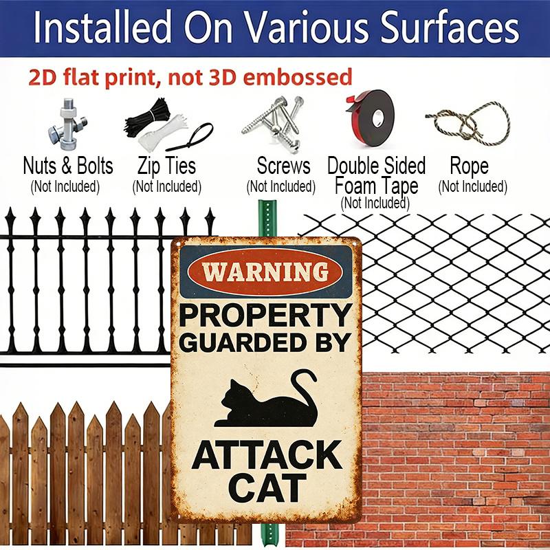 2D Flach, 1 Stück Vorsicht vor der schwarzen Katze Aluminium Kunstschild, Perfekt für Eine Lustige Wanddekoration für Außenbereiche, Wohnzimmer, Schlafzimmer, Badezimmer, Zuhause