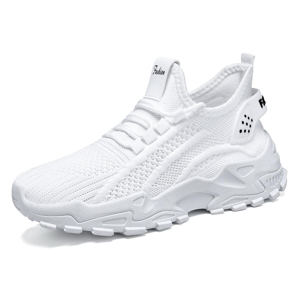 Women's Casual Sports Shoes Fashion Knitted Sneakers Breathable Mesh Lace-up Design
