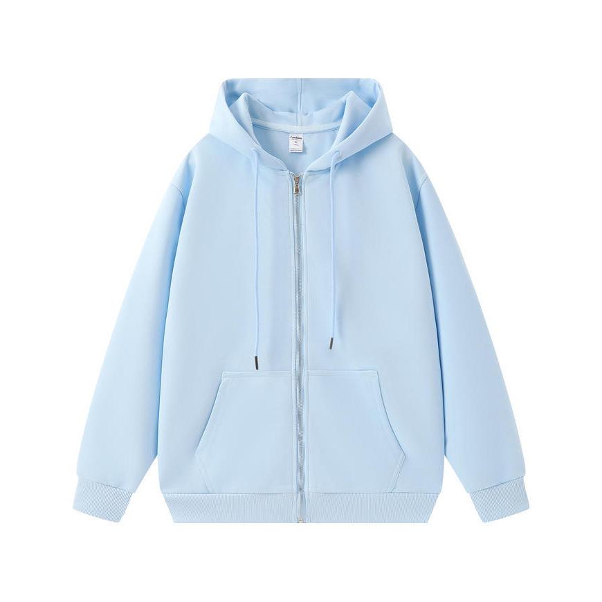 MILU Rits Mode Custom Verdikt Heren Sweatshirt Effen Kleur Top Herfst M lichtblauwe kleur
