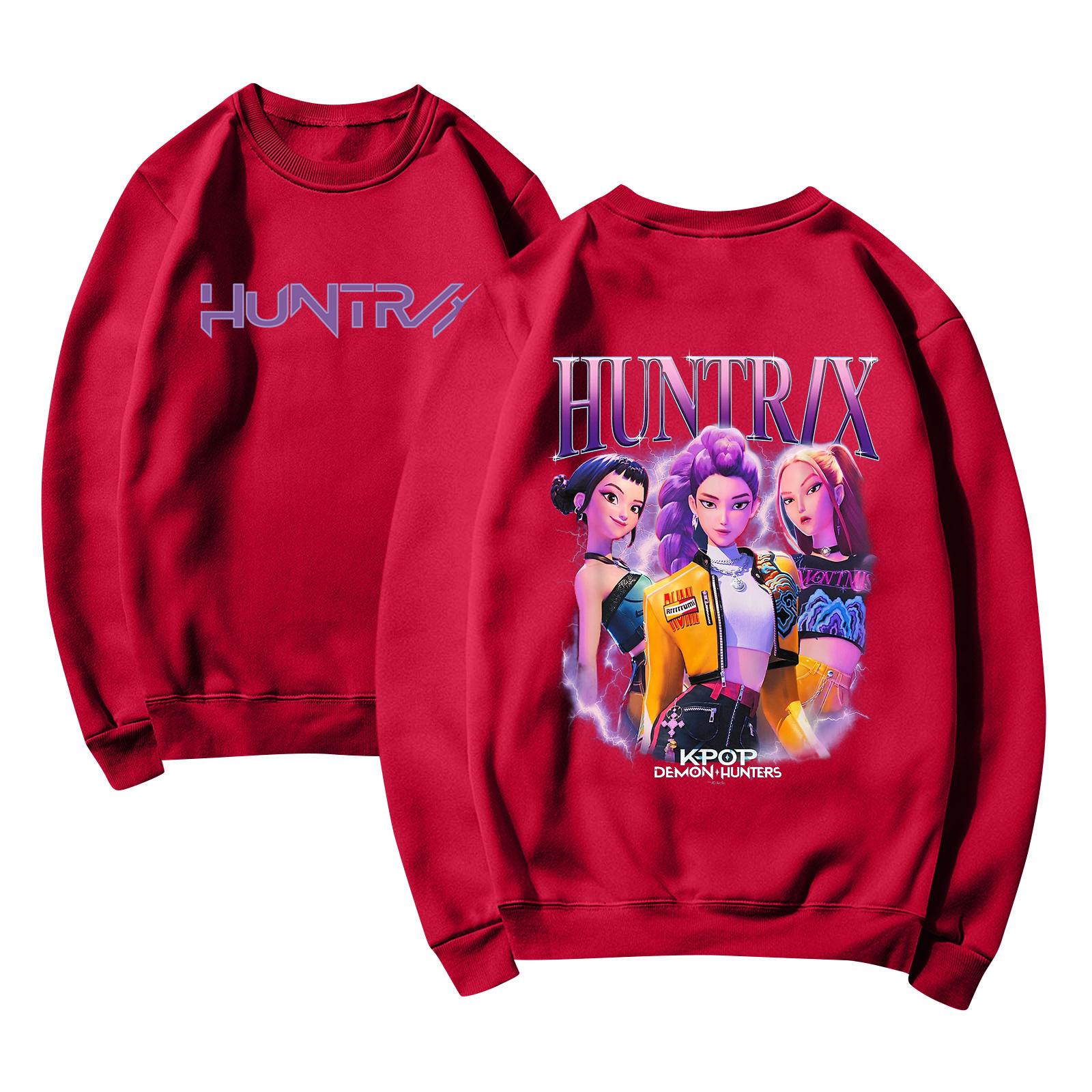 

Женская мода повседневная толстовка с длинным рукавом и круглым вырезом с принтом L красный