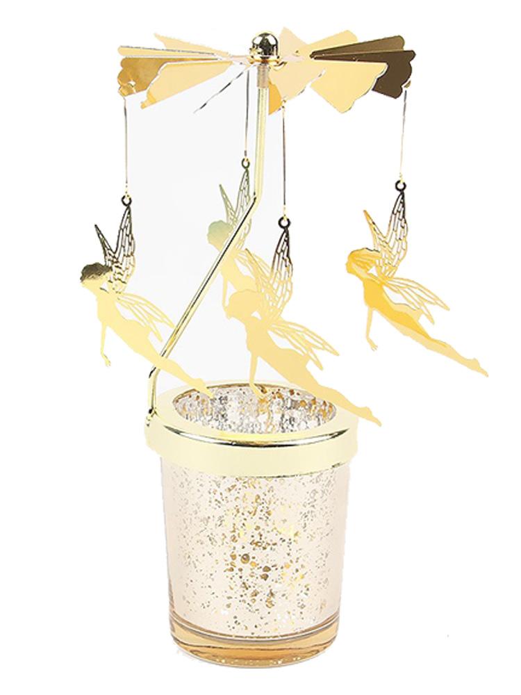 Love Wedding Candle Holders Snowflake Deer Fairy Rotating Candlestick Metal Tray Romantic Home Decoration Christmas Ornament