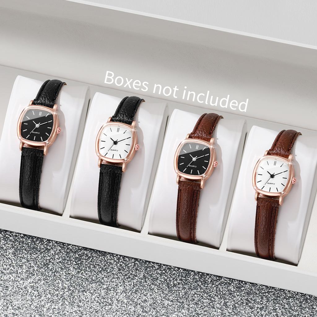 Women's Fashion Retro Small Fresh Simple Scale Elegant Trendy Korean Edition Fashion Quartz Watch Combination Set (Without Box)