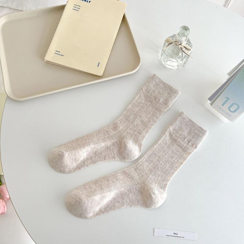 

Женские летние тонкие однотонные полые сетчатые дышащие носки-гольфы из хлопка 1 pair хаки