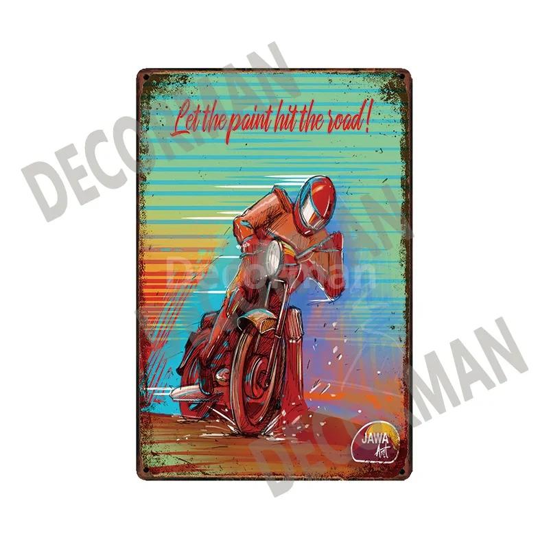 [ DecorMan]  JAWA BSA Motor Kovové Znamení Plakáty Vintage Malba Vlastní Klubová Dekorace LTA-1704 vintage dekor